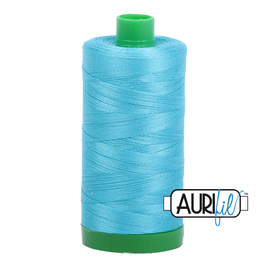 Aurifil Cotton Thread — Bright Turquoise 5005 — Medium 40wt