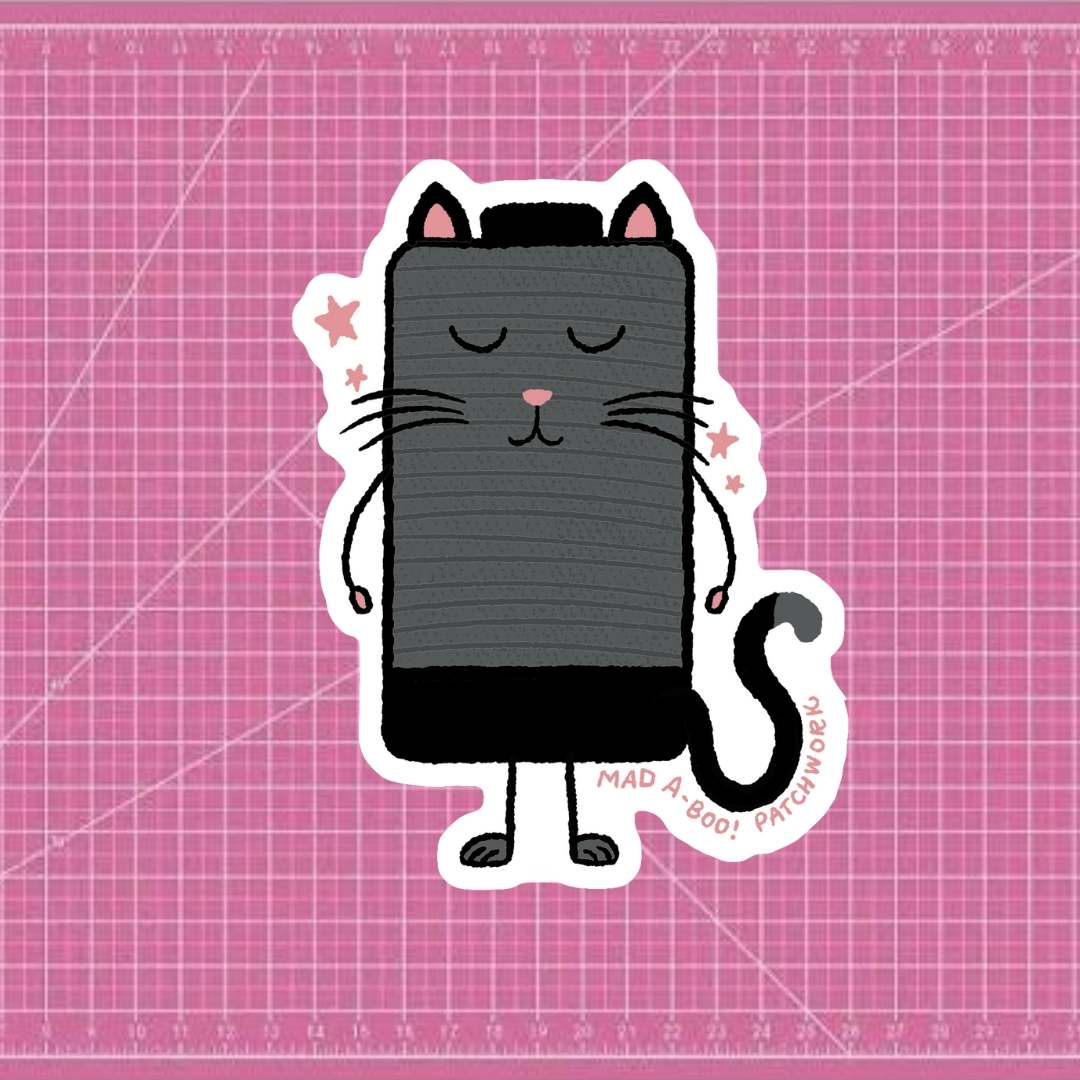 Black Cat Spool - Thread Spool Sticker
