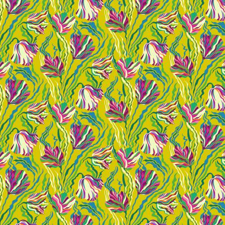 Chartreuse Tulip for Botanica by Sally Kelly for Windham Fabrics