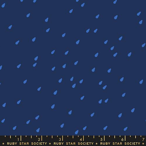 Water Drops in Navy - Water - by Ruby Star Society for Moda