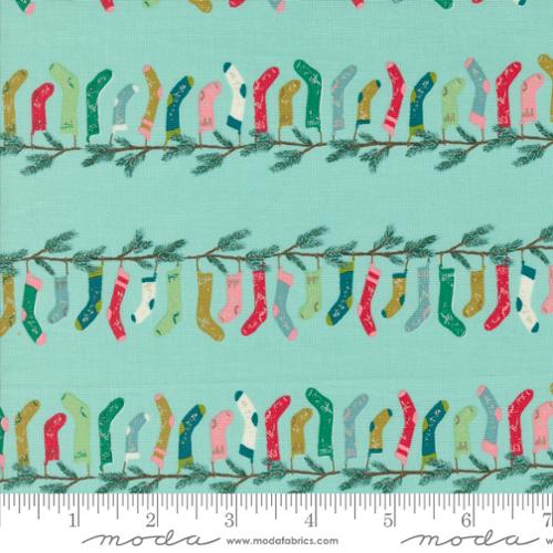Stocking Stripe in Icicle for Cozy Wonderland by Fancy That Design Hose for Moda Fabrics