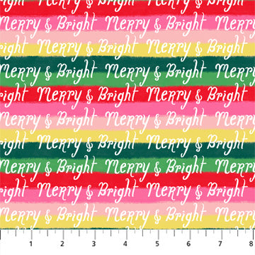 Merry & Bright Stripe for Merry Kitschmas by Louise Pretzel for FIGO fabrics