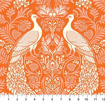 Rouges and Scoundrels in Tangerine for Wild Abandon by Figo Fabrics