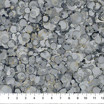 Midas Touch - Bubble Texture in Dark Gray for Northcott