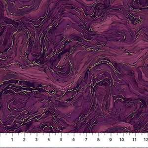Midas Touch - Multi Texture in  Plum/Metal  for Northcott