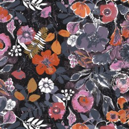 Night Bloom on Black for Eerie by Art Gallery Fabrics