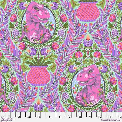 Tree Rex - Mist for ROAR! by Tula Pink for Free Spirit Fabrics