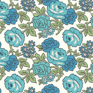 Flea Market Roses 108in Wideback Blue by Lori Holt