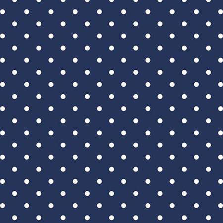 Swiss Dot White on Navy, Designer Fabric, Riley Blake Designs, [variant_title] - Mad About Patchwork