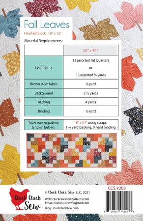 Fall Leaves KIT for Fall Leaves pattern from Cluck Cluck Sew