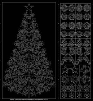 Sashiko sampler - Wagara Sashiko Christmas Tree Panel