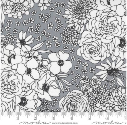 Create - Floral Arrangement in Steel by Alli K for Moda Fabrics