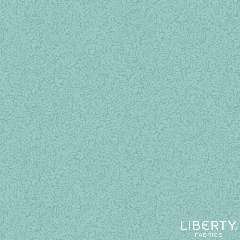 York Fern in Duck Egg Blue from Festive Greetings by Liberty Fabrics