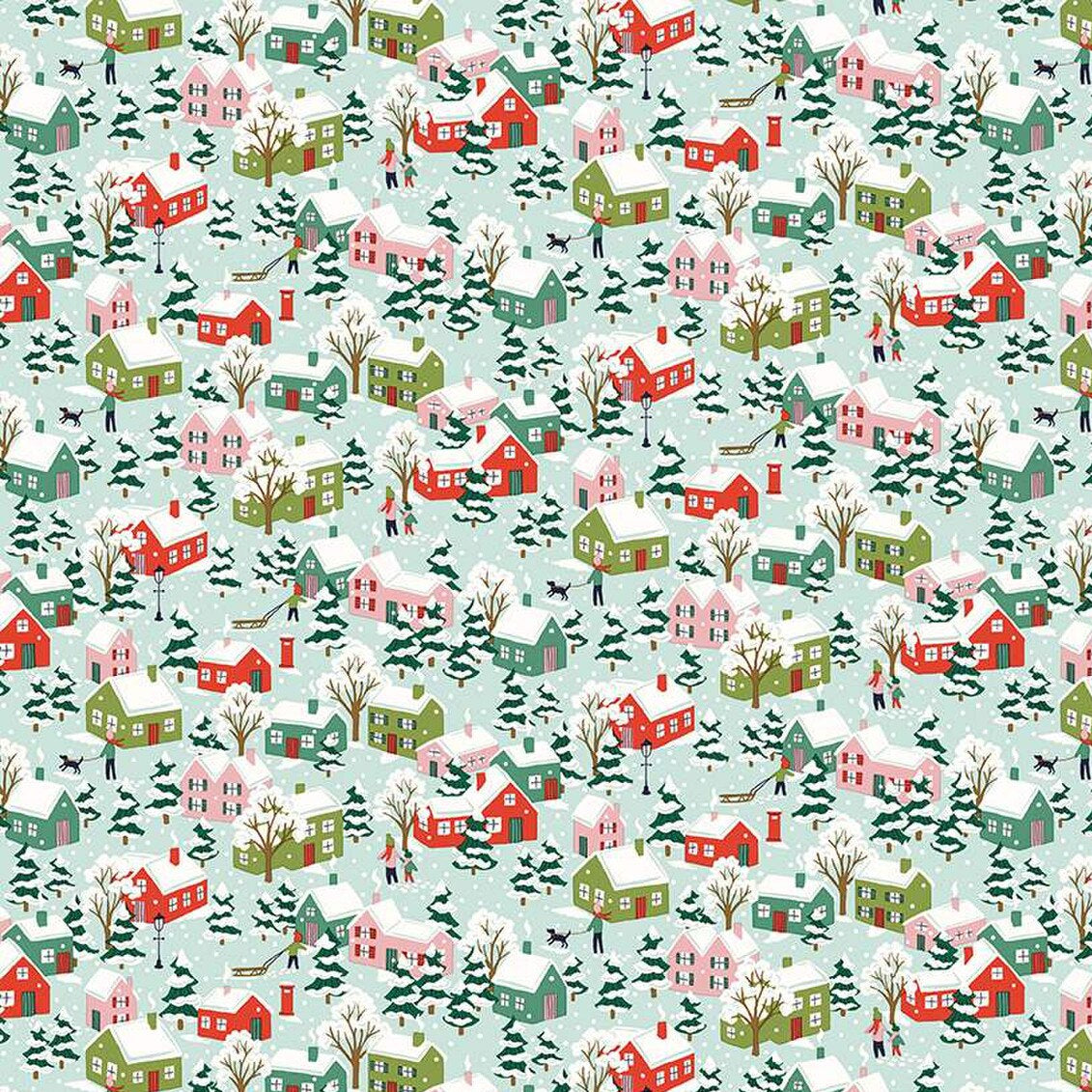 Festive Village A from Festive Greetings by Liberty Fabrics