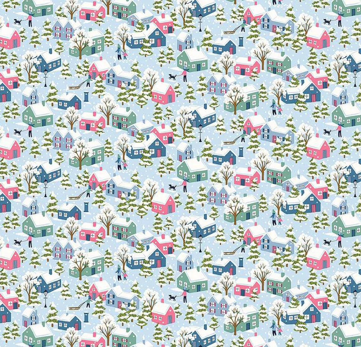 Festive Village C from Festive Greetings by Liberty Fabrics