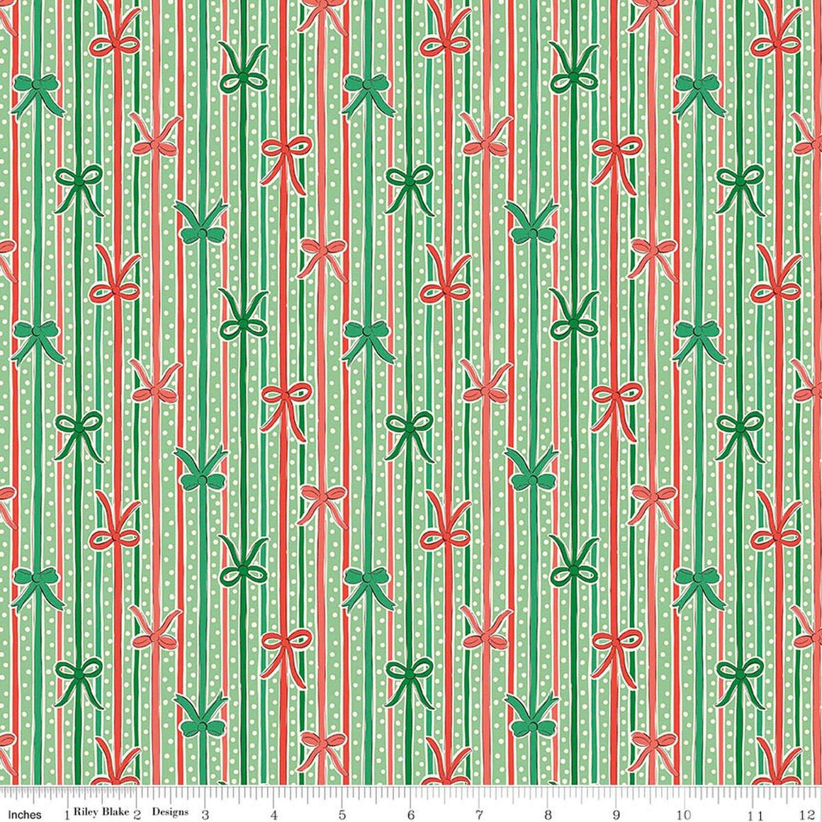 Ribbon Stripe C from Festive Magic by Liberty Fabrics