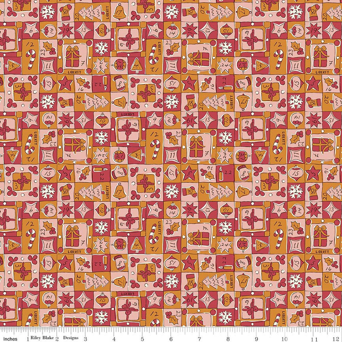Jolly Countdown A from Festive Magic by Liberty Fabrics, Designer Fabric