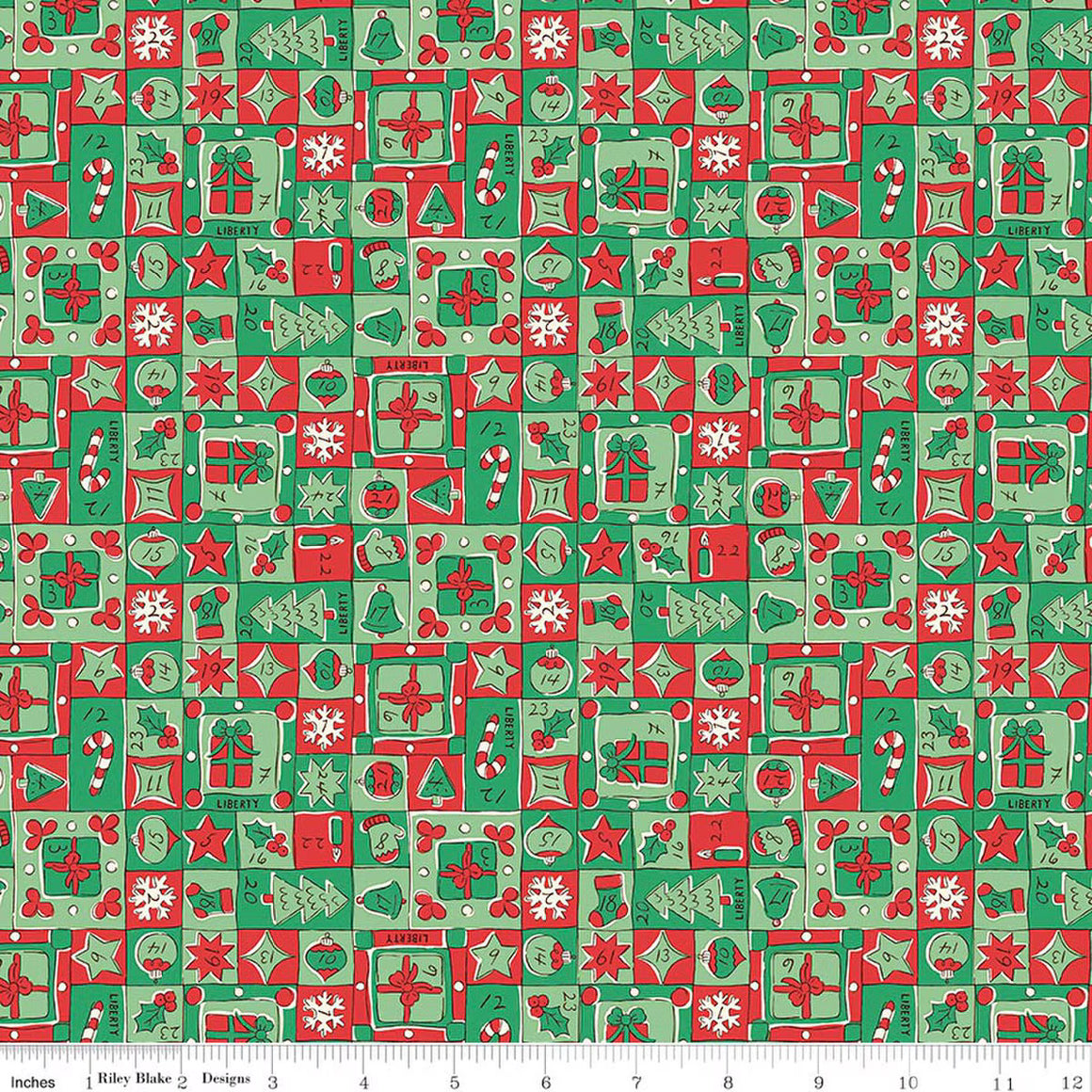 Jolly Countdown C from Festive Magic by Liberty Fabrics, Designer Fabric