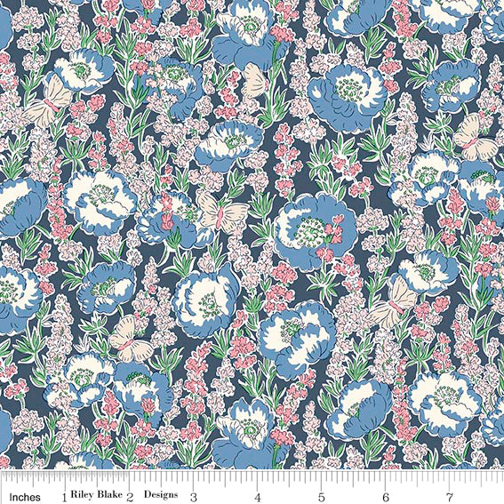 Poppy Breeze C from Meadow Flowers by Liberty Fabrics, Designer Fabric