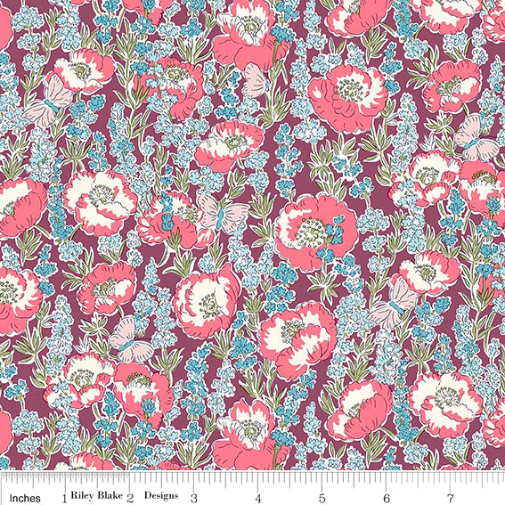 Poppy Breeze D from Meadow Flowers by Liberty Fabrics, Designer Fabric