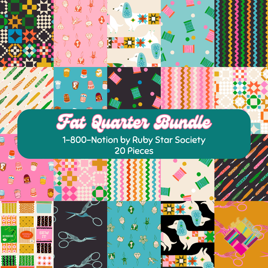 1-800-Notion Fat Quarter Bundle (20FQs) by Ruby Star Society, Designer Bundle