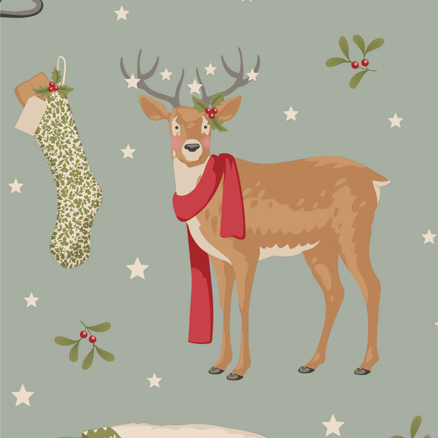 [PRE-ORDER] Winter Friends in Duck Egg from Merry Little Christmas by Tilda Fabrics