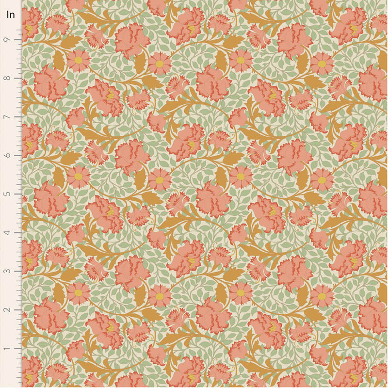 || PRE-ORDER || Flora in Coral from Songbird by Tilda Fabrics