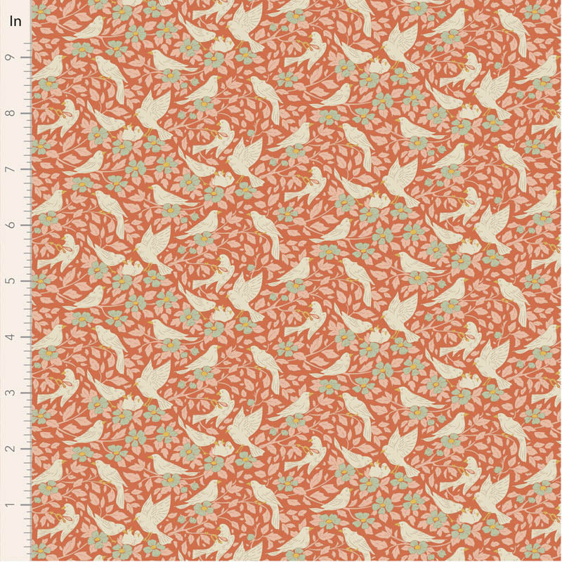 || PRE-ORDER || Ava in Coral from Songbird by Tilda Fabrics