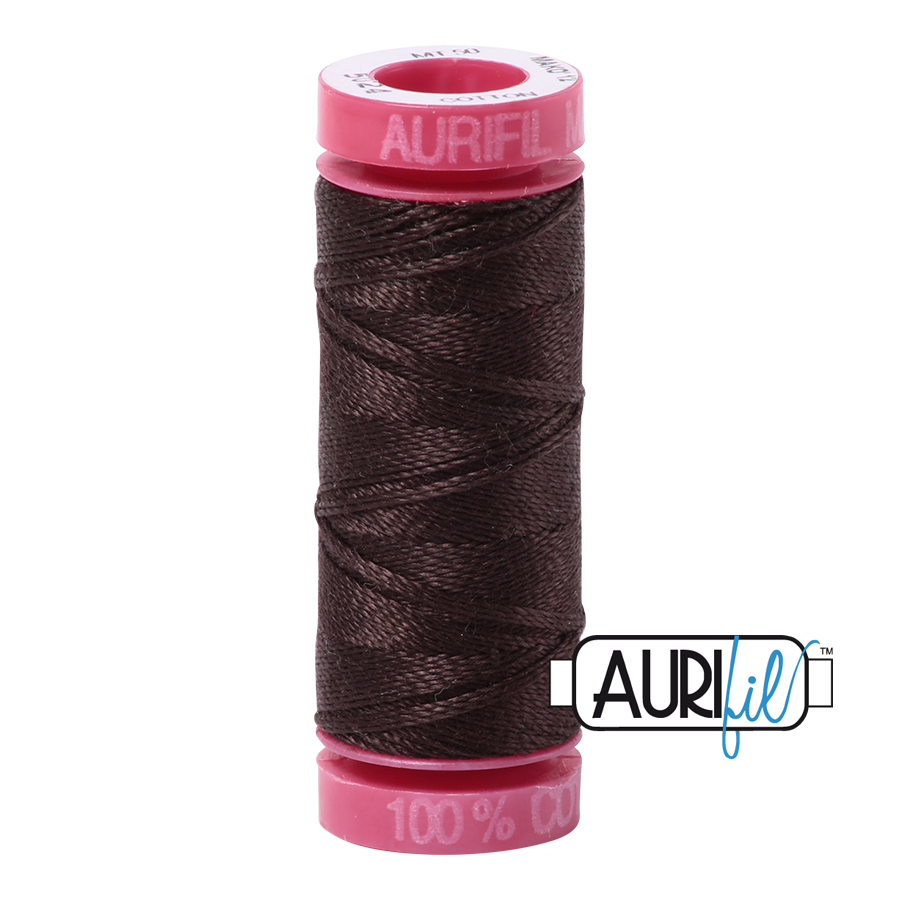 Aurifil Cotton Thread — Dark Brown 5024 — Small 12wt