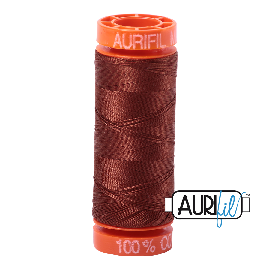 Aurifil Cotton Thread — Copper Brown 4012 — Small 50wt