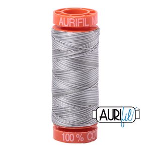 Aurifil Cotton Thread — Silver Fox (Variegated) 4670 — Small 50wt