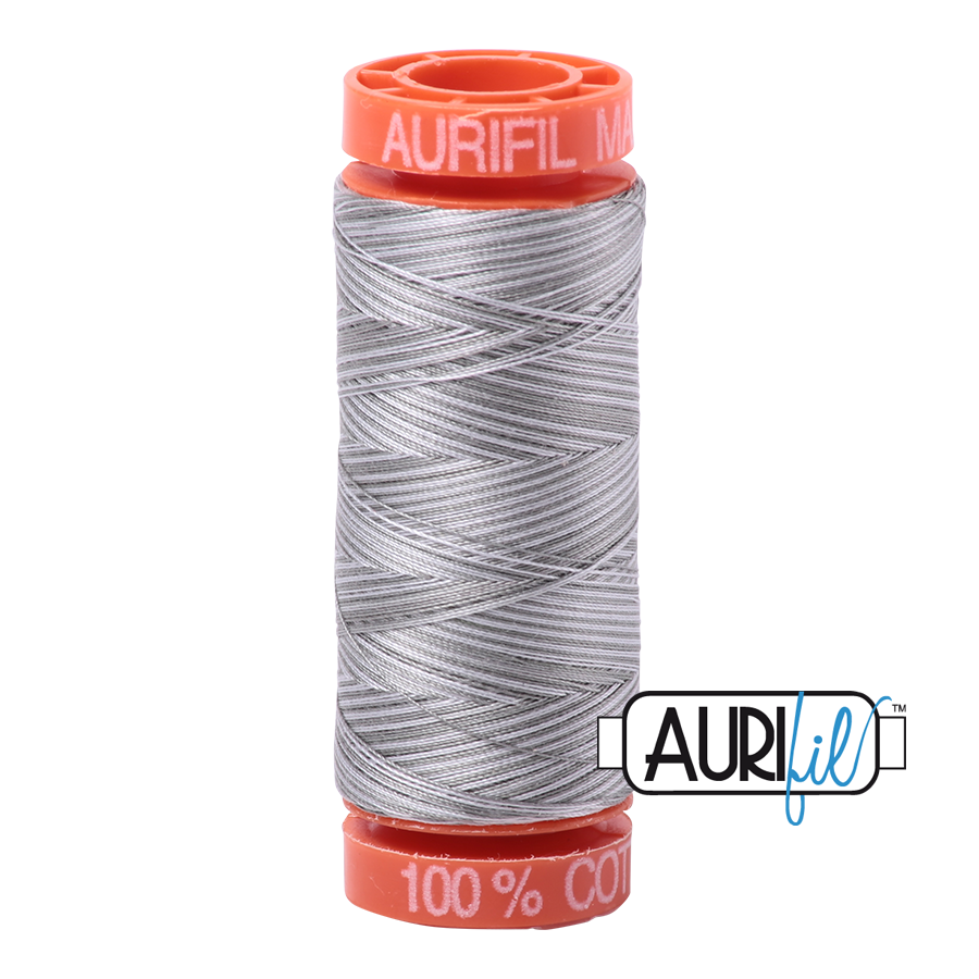 Aurifil Cotton Thread — Silver Fox (Variegated) 4670 — Small 50wt
