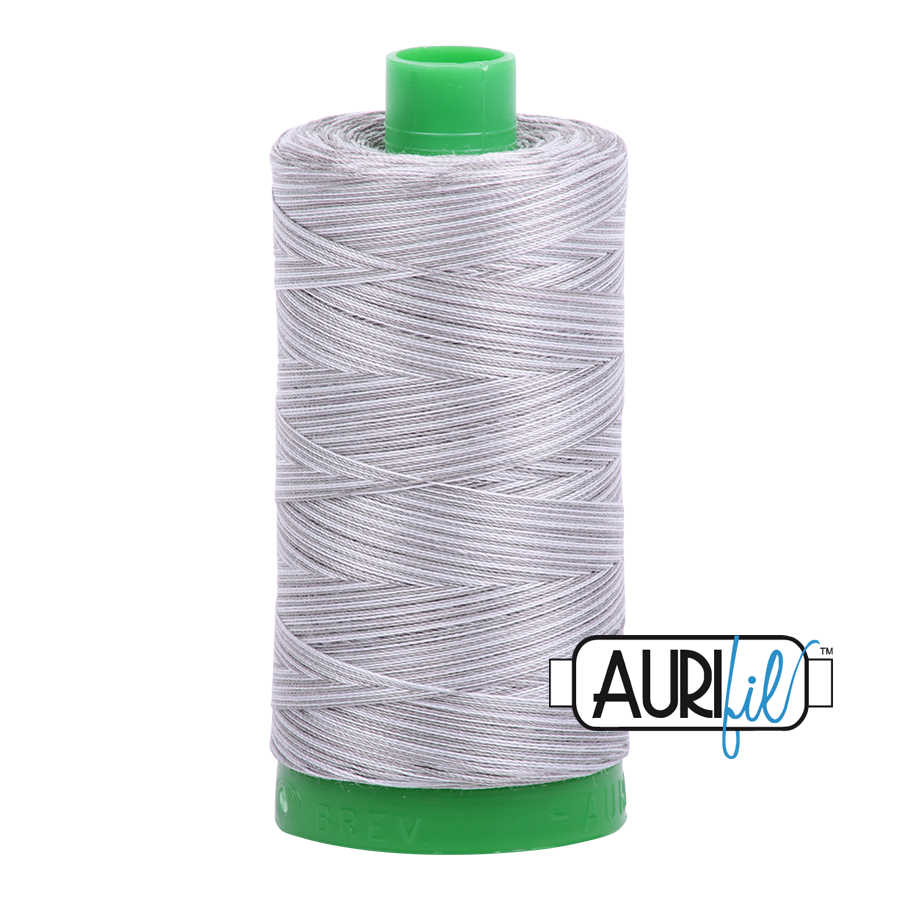 Aurifil Cotton Thread — Silver Fox (Variegated) 4670 — Medium 40wt