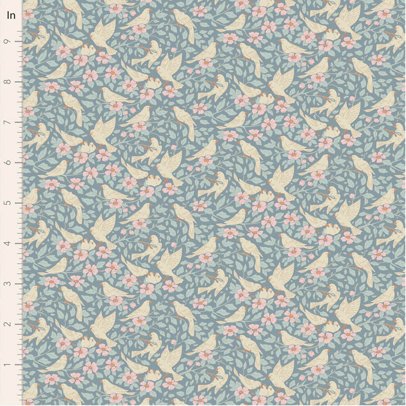 || PRE-ORDER || Ava in Blue from Songbird by Tilda Fabrics