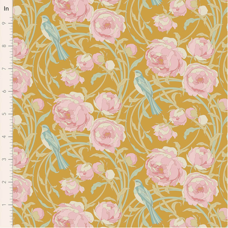 || PRE-ORDER || Cora in Mustard from Songbird by Tilda Fabrics