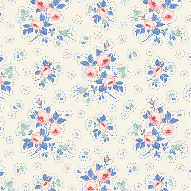 || PRE-ORDER || First Kiss in Cream from Something Blue by Tilda Fabrics
