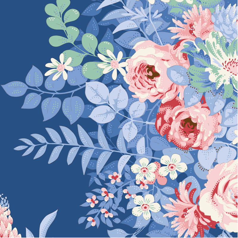 || PRE-ORDER || Whimsyflower in Night from Something Blue by Tilda Fabrics