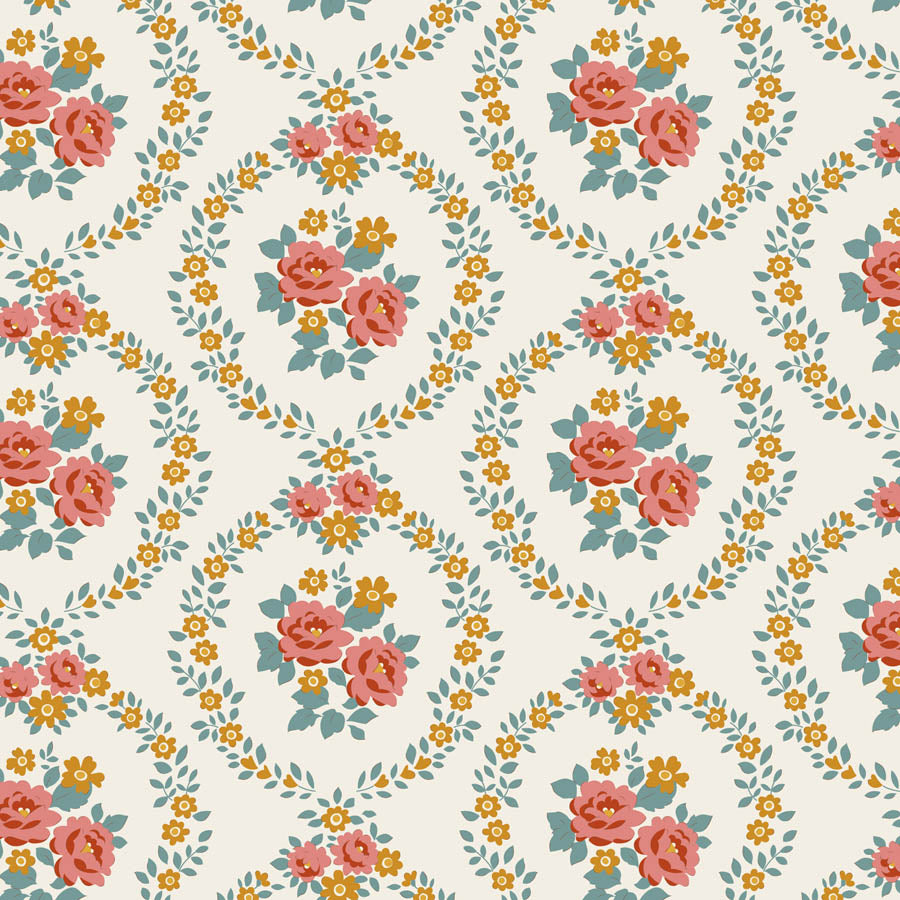 || PRE-ORDER || Mable in Warm Cream from Village Life by Tilda Fabrics, Designer Fabric