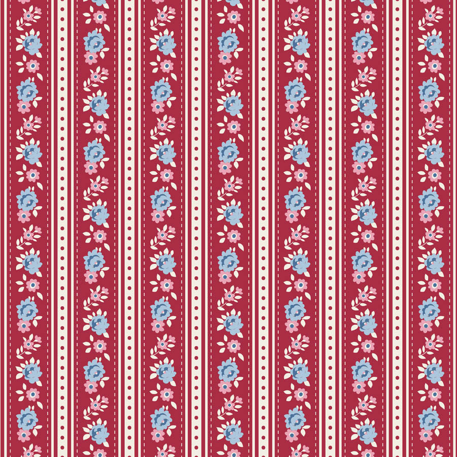 || PRE-ORDER || Agnes in Burgundy from Village Life by Tilda Fabrics, Designer Fabric