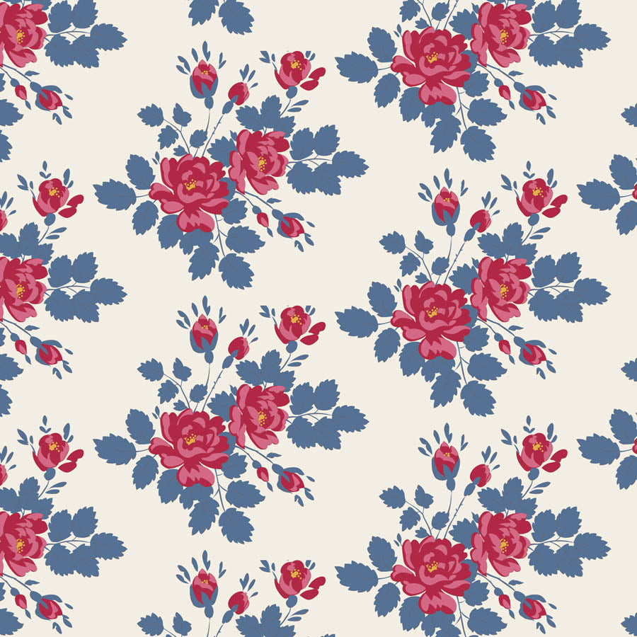 || PRE-ORDER || Myrtle in Blue from Village Life by Tilda Fabrics, Designer Fabric