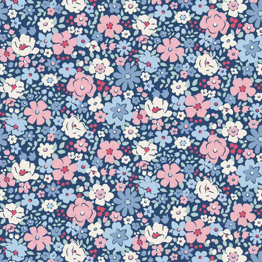 || PRE-ORDER || Esther in Blue from Village Life by Tilda Fabrics, Designer Fabric