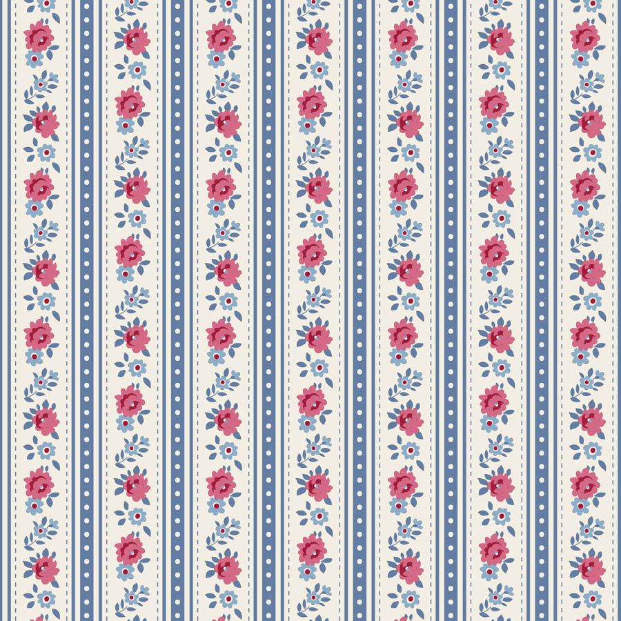 || PRE-ORDER || Agnes in Blue from Village Life by Tilda Fabrics, Designer Fabric