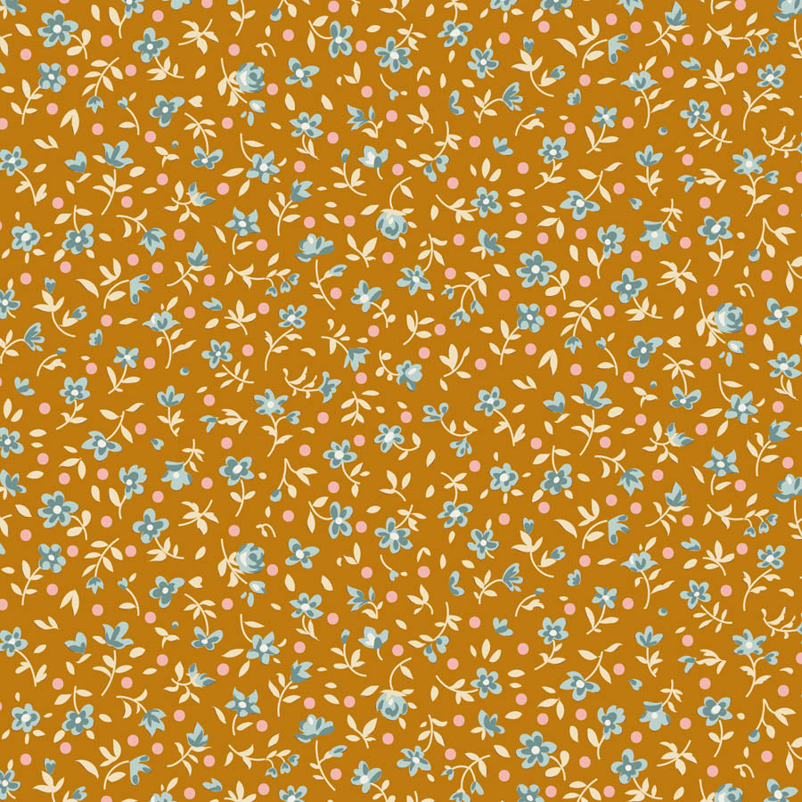 || PRE-ORDER || Mae in Ochre from Village Life by Tilda Fabrics, Designer Fabric
