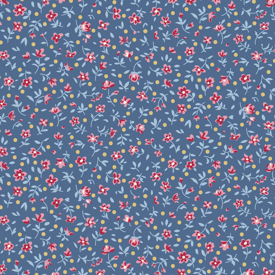 || PRE-ORDER || Mae in Blue from Village Life by Tilda Fabrics, Designer Fabric