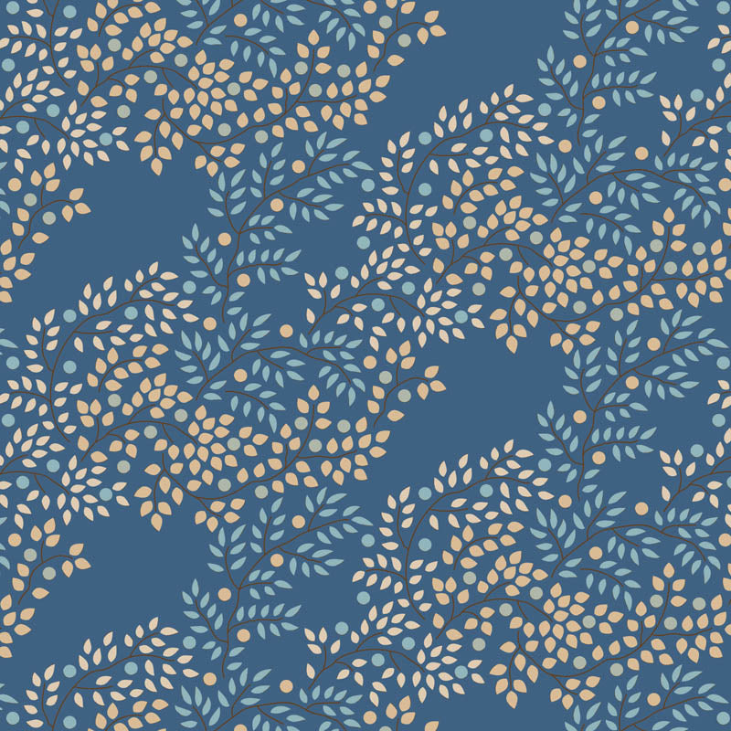 Berrytangle in Prussian for Creating Memories for Tilda Basics, Designer Fabric