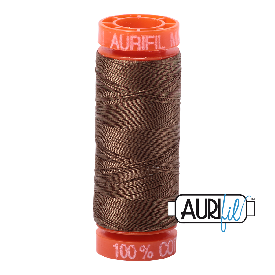 Aurifil Cotton Thread — Dark Sandstone 1318 — Small 50wt