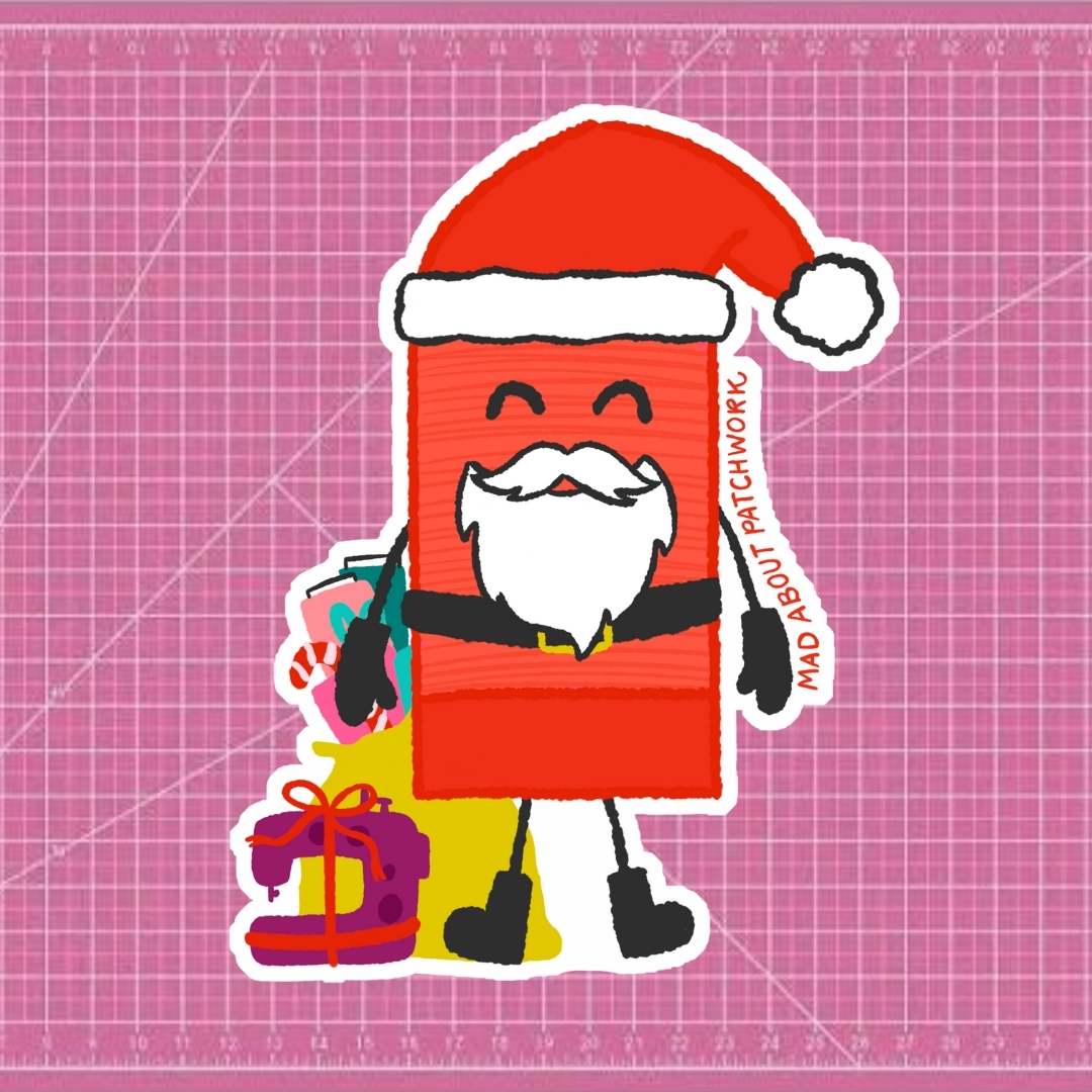 Christmas Guy "Santa" - Thread Spool Sticker