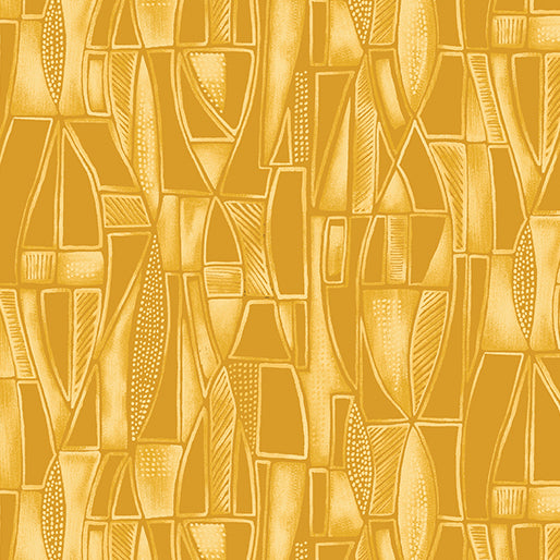 Tonal Geo in Gold from Luminescent Leaves by Ann Lauer for Benartex