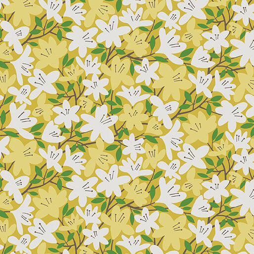 Angie in Yellow from Blooming Color II by Wolff Paper for Benartex