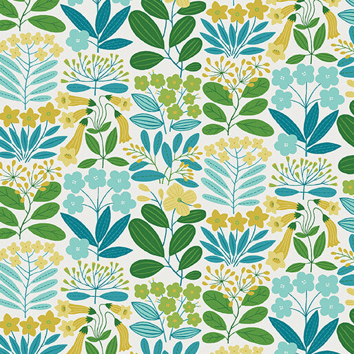 Emme in Yellow/Multi from Blooming Color II by Wolff Paper for Benartex